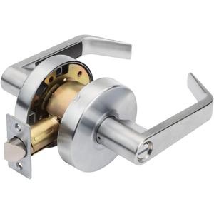 Dynasty Hardware Passage Door Lever Lockset, ADA Compliant, Grade 2 Heavy Duty Non-Locking Handle for Hallway or Closet Use, Satin Chrome Finish, Model AUG-30-26D