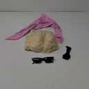 Short Blonde Cosplay Wig for Men with Bandana and Glasses Mens Blond Costume Synthetic Hair Wigs for Halloween Party