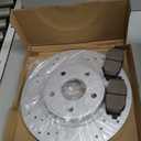 Anpulsero Brake Pads And Rotors Kit Rear Compatible with 2012-2020 Dodge Grand Caravan, Journey, Automotive Replacement Brake Kits Geomet 53069 D1596-8811 Drilled And Slotted Rotors 328mm(12.9in)