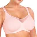 HSIA Minimizer Bras for Women Plus Size, Full Coverage Coolcomfort T Shirt Unlined Bra with Underwire for Heavy Breast (Pink)