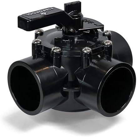 FibroPool Swimming Pool Diverter Valve - 2 Inch - 3 Way - Positive Seal & Non Lube Replacement Valve for Pools and Spas