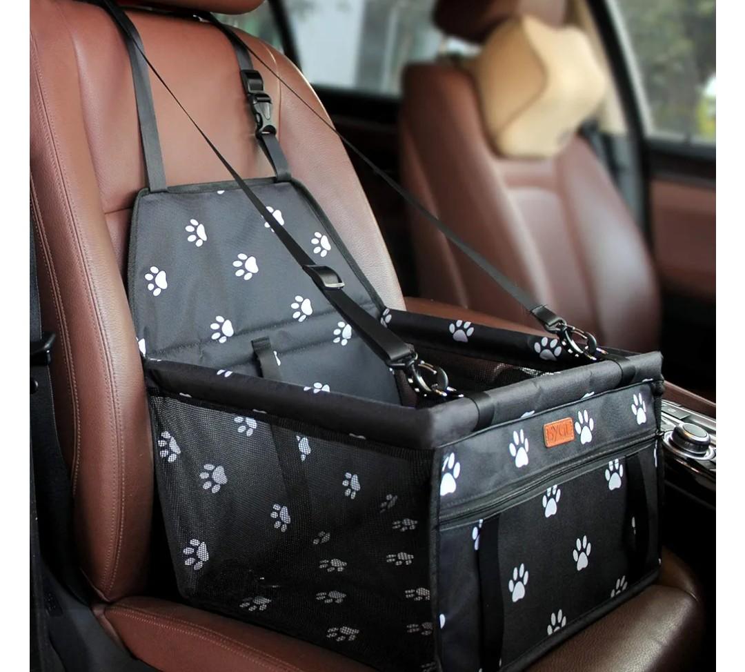 BYGD Pet Dog Booster Seat, with Upgrade Support Rod, Breathable and Foldable Pet Car Basket, Pet Dog Car Portable Seat, Suitable for Small and Medium Pets