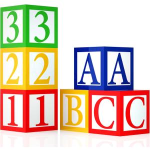 6 Pcs ABC 123 Party Decorations Back to School Decoration ABC Alphabet Party Favor Balloon Box, Block Boxes Favor Balloon Boxes Inspire Story Birthday Party Decor for School Baby Shower