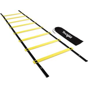 Yes4All Agility Ladder Speed Training Equipment, Adjustable Football Ladder for All Ages with Carry Bag, Durable, Portable, Multiple Colors & Rungs