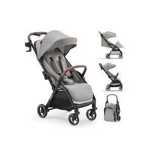 Babideal Travel Stroller, Overhead-Friendly Compact Baby Stroller(Newborn to 50lbs), Self-Folding Toddler Pushchair for Travel, Full-Reclining Seat, Cup Holder Included