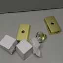 BonKuDoo 4 Pack Gold Glass Dummy Door Knob Interior, Crystal Dummy Door Knobs Door Handles, Satin Brass