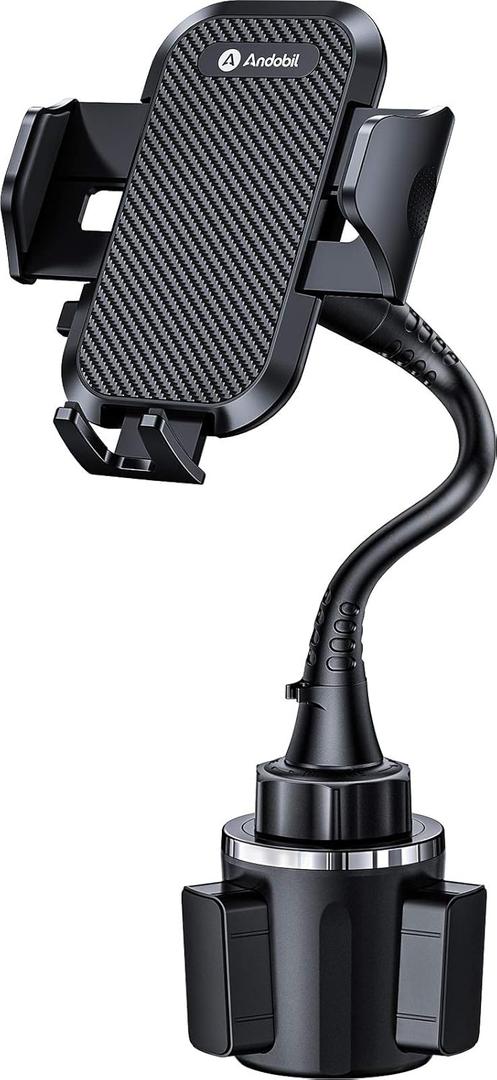 andobil Upgraded, Solidest 15in Cup Phone Holder for Car, Stable & Adjustable, Long Gooseneck Car Phone Holders for Your Car Truck Fit for iPhone 16 Pro Max 15 14 13 12 Pro Max, All Cell Phones (Black)