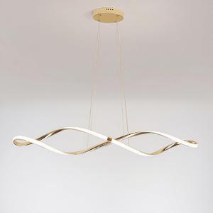 L39 inch Modern LED Dimmable Pendant Light, Adjustable Height Kitchen Island Lighting & Dining Room Chandelier, 28W LED Pendant Lights for Kitchen Island (Gold Plating)