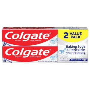 Colgate Baking Soda & Peroxide Toothpaste - Whitens Teeth, Fights Cavities & Removes Stains, Brisk Mint, 6 Ounce (Pack of 2) Colgate Baking Soda & Peroxide Toothpaste - Whitens Teeth, Fights Cavities & Removes Stains, Brisk Mint, 6 Ounce (Pack of 2)