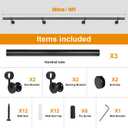 Patavin 8Ft Industrial Metal Stairs Handrail Kit, Sturdy Wall Mount Aluminum Hand Rail, Indoor Outdoor Stair Railing Wood Concrete Brick Wall,1.5 in Round Pipe Grab Bar, Matte Black-8FT