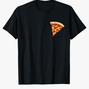 Minimalist Mens Pizza T-Shirt, Size XL, Black