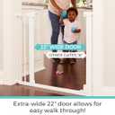 Toddleroo by North States - Bright Choice Auto Close Baby Gate: Pressure Mounted Baby Gate for Doorways with Glow in the Dark Handle - Adjustable 29.75 to 40.5 Inches Wide - 30 Inches Tall - White
