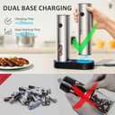 Salt and Pepper Grinder Set Electric,Rechargeable Salt and Pepper Shakers Stainless Steel with USB C Dual Charging Base,Upgraded Large Capacity,Adjustable Coarseness,LED Light,Ideal for Mom