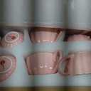 CLAY TONIC-- 8 OZ Fine China Purple Coffee Cup/ Teacup Set, Cups & Saucer, with Teapot-Sugar Bowl-Cream Pitcher Teaspoons and tea strainer for Tea/ Coffee, 17-Pieces- Service for 4 (Pink)