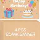 Tatuo 4 Pcs 30" x 48" Large Blank Brown Paper Banners for 2026 Graduation Crafts Decoration 120gsm Thick Kraft Paper Banner for Display Wall Signs Painting Birthday Wedding Summer Party Decor