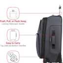 SWISSGEAR Sion Softside Expandable Spinner Luggage Durable Lightweight Travel Suitcase, Dark Grey, Checked-Medium 25-Inch