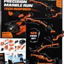 Precision Marble Run - 125 Piece STEM Building Set - Educational Learning Science Toys Kits for Kids Ages 5+ Adults - 3D Marble Maze Construction Game, Christmas Birthday Gifts for Boys, STEM Project