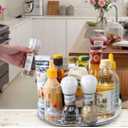 XTYPE Transparent Multifunctional 360° Rotation Rack Round Plastic Turntable Spice Organizer Cosmetics Storage Shelf