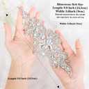 DUOBAO 2PCS Rhinestone Bead Silver Applique Belt Bridal Accessories Crystal Trim Rhinestones Beaded Appliques Wedding Dress Sash Belts Headband DIY