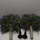 HyeFlora 26'' Artificial Topiary Boxwood Ball Trees with Lavender 2 Pack Fake Plants for Outdoor Indoor Artificial Shrubs with Ground Spike UV Resistant Fake Bushes for Front Porch Garden (Purple)