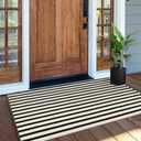 OJIA Front Door Mat 24"x51", Machine Washable Porch Rugs Indoor Outdoor Outside Layered Doormat Striped Front Door Rug Cotton Woven Entryway Rug for Kitchen/Bathroom/Farmhouse/Home Entrance Decor