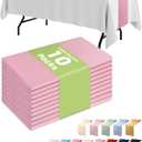 Pureegg Light Pink Plastic Table Runners - 10 Pack, 14'' x 108'', Water Resistant & Disposable Centerpiece Decorations for Table Cloth, Wedding, Birthday, Holiday, Baby Shower, Party, Home Decor