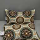 Greendale Home Fashions Outdoor 19x12 inch Rectangle Decorative Throw Pillow, 2-Pack, Sage Medallion 2 Count
