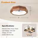 22” Farmhouse Ceiling Fan with Lights, Flush Mount Ceiling Fan, D22"