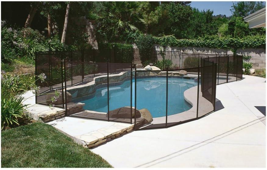 WaterWarden Pool Safety Fence 4' x 12', UL Certified to ASTM F2286 Safety Standards, Removable, Easy DIY Installation, Black Protective Mesh Netting with Black Frames