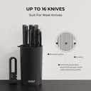 OOU Universal Knife Block Holder Without Knives, Round Kitchen Knife Holder, Detachable Knife Storage for Easy Cleaning-Black