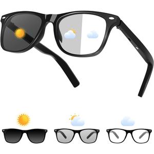 Smart Glasses for Men Women, Bluetooth Audio Sunglasses with Color-Change Lenses Speakers Touch Control Unisex Intelligent for Indoor Outdoor Walking Working (G05-cc)