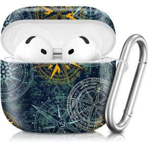 Compatible with AirPod 4th Generation 2024 Case, Shockproof Anti-Drop Protective Cover, Cute Case for Women Men with Keychain(Machinery)