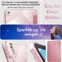 INFILAND for iPad Air 11 inch Case M2 2024/M3 2025/M4 2026, iPad Air 5th/4th Generation Case 2022/2020 10.9 inch, Glitter Cover with Clear Back, Pencil Holder for Kids Girls,(Rose Gold
