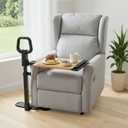 PELEGON Tray Table, 360° Swivel Table for Recliner, Adjustable Height with X-Large Table for Eating and Laptop, TV Trays for Couches & Chairs with Ergonomic Stand Assist Safety Handle for Elderly