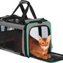 Paw Ballet Pet Carrier, Collapsible Airline Approved Dog Cat Carrier, Soft Top Load Cat Carrier Bag for Small Medium Cat & Dog Under 20 lbs, Cat Travel Carrier Bag with Safety Lock Zipper, Gray