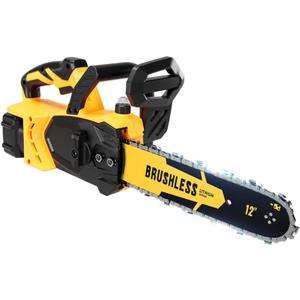 12-Inch Cordless Electric Brushless Chainsaw Compatible with Dewalt 18-20V Batteries, High-Power 20V Cordless Chainsaw for Wood Cutting, Tree Trimming and Yard Garden Maintenance(No Battery Included)