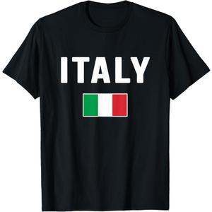 Italy Italian Flag Italia Italiano T-Shirt (Black, L)