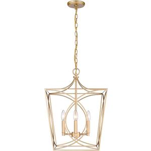 ML Lighting Tracy - 4 Light Pendant-21.9 Inches Tall and 15.87 Inches Wide-Painted Modern Gold Finish -Traditional Installation