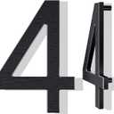 12 Inch Large House Numbers for Outside, Modern Black Metal Address Numbers with Floating Effect, Weatherproof Aluminum, Easy Screw Mount for Fence Wall Garage Gate (4)
