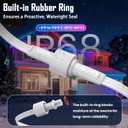 Y-Connector Splitter for Govee Permanent Outdoor Lights, Waterproof Y-Shaped Extension Cable Compatible with Govee H705A H705B H705C 3 Pin Permanent Outdoor Lights, 1 Male to 2 Female, White