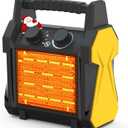 Buyplus Outdoor Heater, 1500W Patio Heater for Garage, Portable Electric Space Heaters with Overheat Tip-Over Protection, PTC Ceramic Space Heaters for Garage, Greenhouse, Indoor Outdoor Use,Yellow