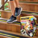 Reflective Grip Tape for Stairs 30" x 4" - 12-Pack Outdoor Stair Treads Non-Slip Weather Resistant - Anti Slip Tape for Exterior Wooden Steps - Waterproof 80-Grit Adhesive Treads by Thunder Grip