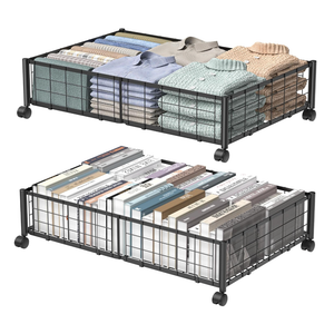 Hleelomi Under Bed Storage with Wheels, 360° Rotating, NoAssembly Underbed Storage Containers, 2PACK