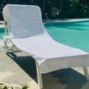 Black & White Brands (2-Pack) Luxury Chaise Lounge Chair Cover Towel 100% Plush Turkish Combed Cotton 30x85 White 500 GSM Absorbent Quick-Dry Fitted Pocket for Pool/Resort/Hotel/Spa/Beach - 2 Pack