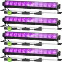 4 Pack 42W LED Black Light Bar, Blacklight with 6FT Cord+Switch+Plug, Glow in The Dark Black Lights Party Supplies for Halloween Decorations, Fluorescent Poster, Body Paint, Classroom, Bedroom