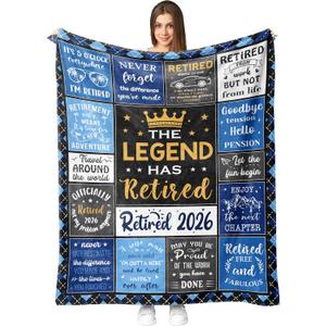 Retirement Gifts for Men 2026 – Men/Coworkers/Teachers Retirement Gifts Ideas Throw Blanket 50"X60" – Retired Party Decorations
