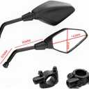 Universal Motorcycle Mirrors, 10MM 8MM Universal Motorcycle Rear View Side Handlebar Mirror Black, Compatible with ATV, Scooter, Dirt Bike, Cruiser, Snowmobile