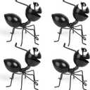 Metal Yard Art Garden Decor Cute Ant Outdoor Fence Decorations Lawn Ornaments - Set of 4 Black (4BlackAnt)