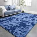 TWINNIS Large Area Rugs for Living Room Bedroom, 6x9 Feet, Super Soft Indoor Thickened Memory-Foam Carpets Easy-Cleaning, Modern Aesthetic Comfy Rug for Kids Room Home Decor, Tie-Dyed Blue