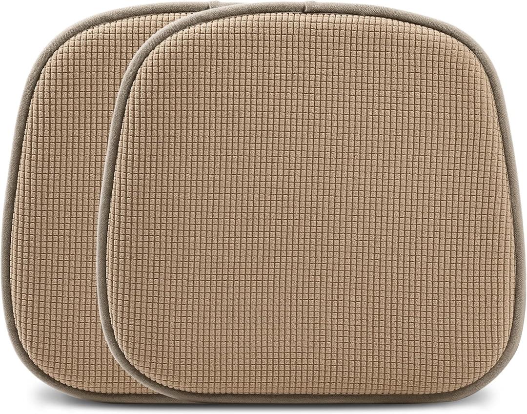 Shinnwa Kitchen Seat Cushions Set of 2, Non Slip Dining Chair Cushions, U-Shaped Indoor Chair Pads, 2 Pack, 15 x 16 Inches, Brown